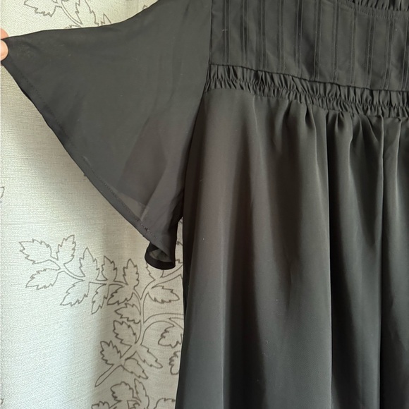 NWT-BloomChic Anti-Wrinkle Shirred Ruffle Sleeve Mesh Frill Trim Blouse Sz 12/Lg - Picture 12 of 15